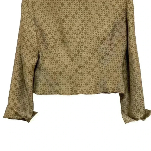 Jones of New York Cream and Olive Patterned Blazer Size 4 petite vintage - Picture 2 of 3